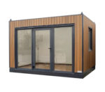 Container Modell Berlin – Moderner Bürocontainer mit Holzoptik, isoliert & sofort nutzbar